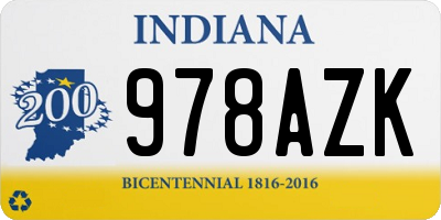 IN license plate 978AZK