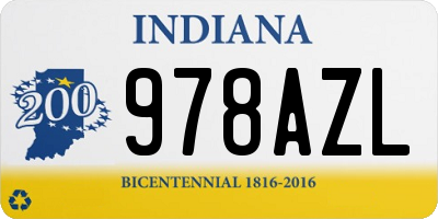 IN license plate 978AZL