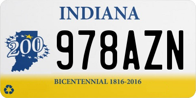 IN license plate 978AZN