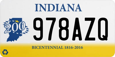 IN license plate 978AZQ