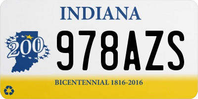IN license plate 978AZS
