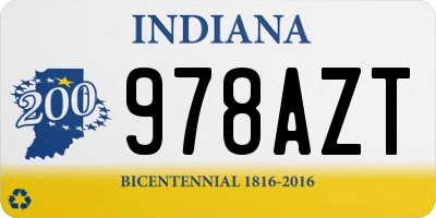 IN license plate 978AZT
