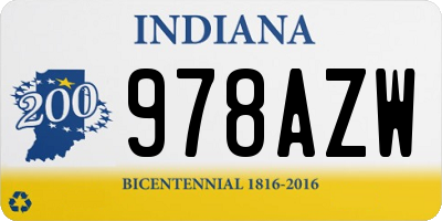 IN license plate 978AZW