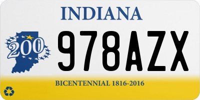 IN license plate 978AZX