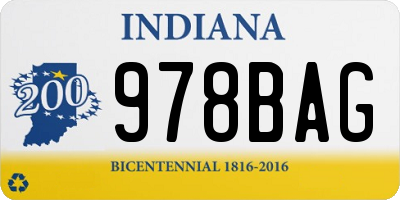 IN license plate 978BAG