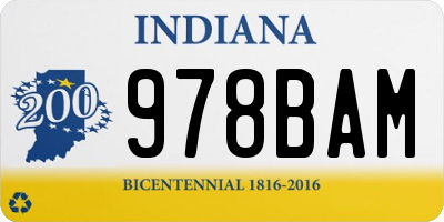 IN license plate 978BAM