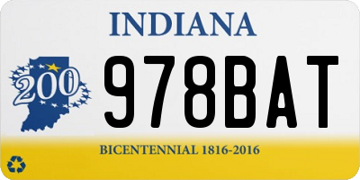 IN license plate 978BAT