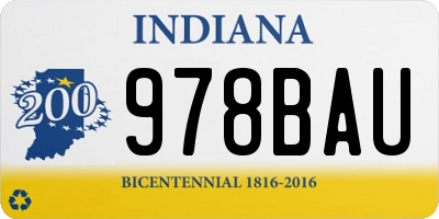 IN license plate 978BAU