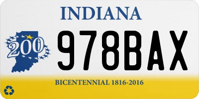 IN license plate 978BAX