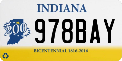 IN license plate 978BAY