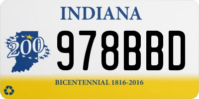 IN license plate 978BBD