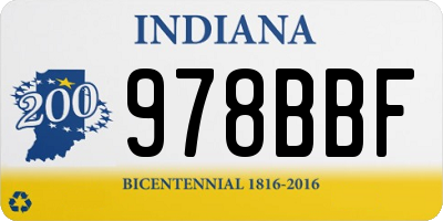 IN license plate 978BBF