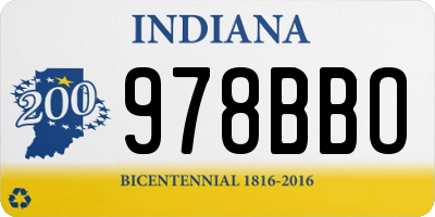 IN license plate 978BBO