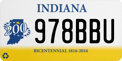 IN license plate 978BBU