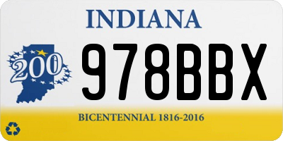 IN license plate 978BBX