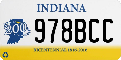 IN license plate 978BCC