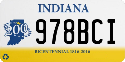 IN license plate 978BCI