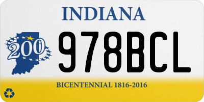 IN license plate 978BCL