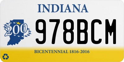 IN license plate 978BCM