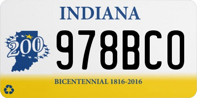 IN license plate 978BCO