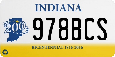 IN license plate 978BCS