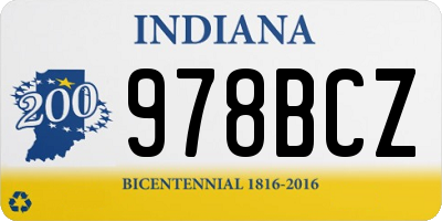 IN license plate 978BCZ