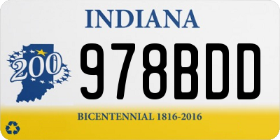 IN license plate 978BDD