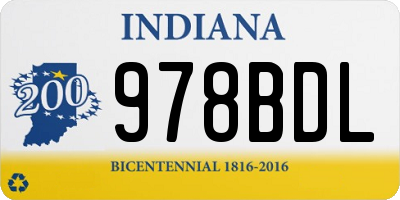 IN license plate 978BDL