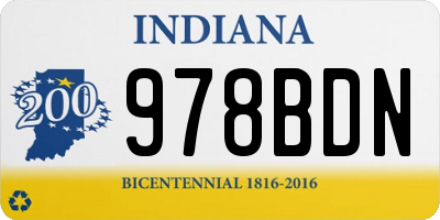 IN license plate 978BDN