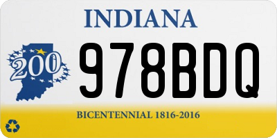 IN license plate 978BDQ