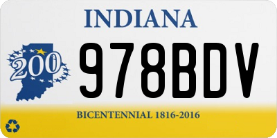 IN license plate 978BDV