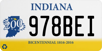 IN license plate 978BEI