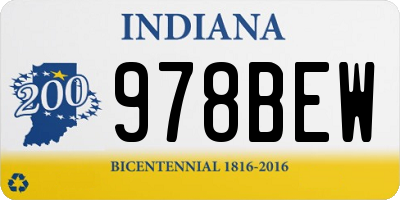 IN license plate 978BEW