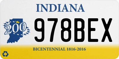 IN license plate 978BEX