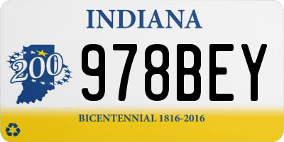 IN license plate 978BEY