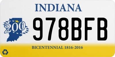 IN license plate 978BFB