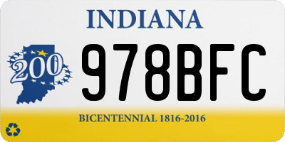 IN license plate 978BFC