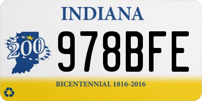 IN license plate 978BFE