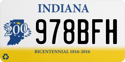 IN license plate 978BFH