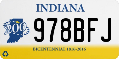 IN license plate 978BFJ