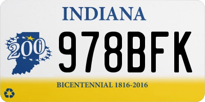 IN license plate 978BFK