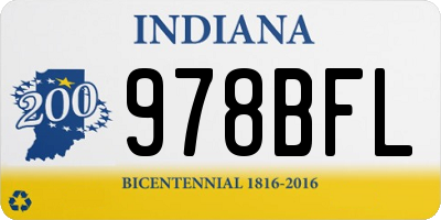 IN license plate 978BFL