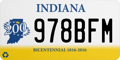 IN license plate 978BFM