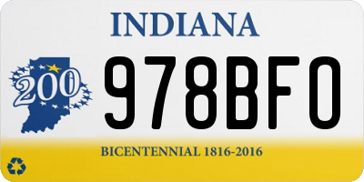 IN license plate 978BFO