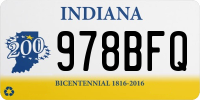 IN license plate 978BFQ