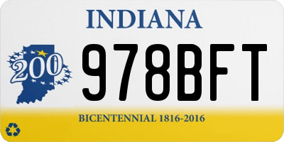 IN license plate 978BFT