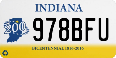 IN license plate 978BFU