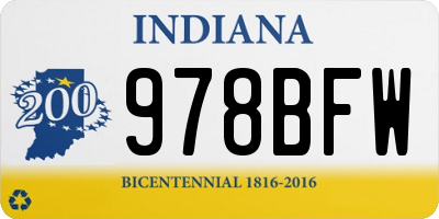 IN license plate 978BFW