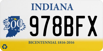 IN license plate 978BFX