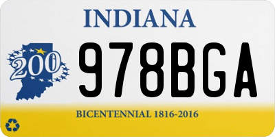 IN license plate 978BGA